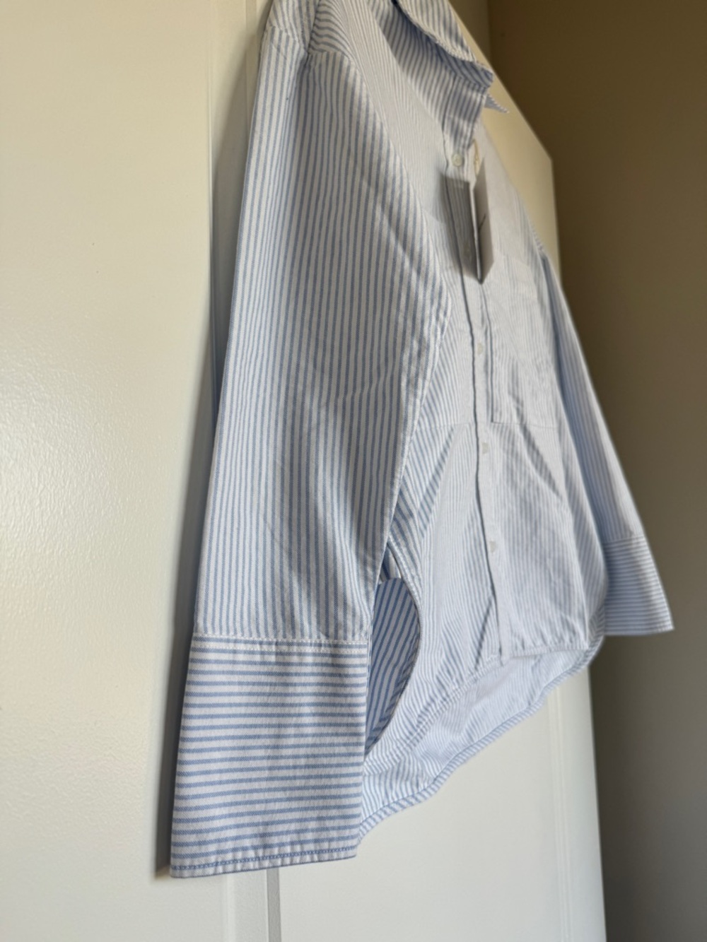 NWT! | EVERLANE Women’s The Boxy Oxford in White / Blue Stripe | Size XXS - Picture 5 of 16
